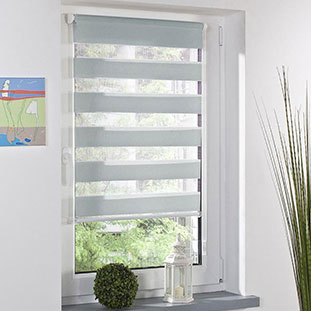 Рулонная штора День-Ночь серо-бирюзового цвета