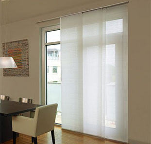 Полупрозрачные светлые японские панели для декора окна