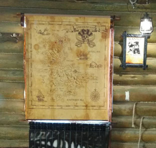 Рольштора с фотопечатью - пиратская карта